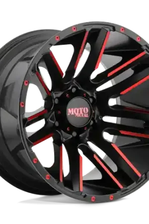 Deal Moto Metal MO978 RAZOR 5X127 20X10 -24 SATIN BLACK MACHINED RED TINT