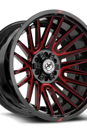 XF Off-Road XF-234 5x127/5x139.7 18x9 +12 Gloss Black & Red Machined Top Pick