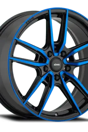 Hassle-Free Returns Konig Myth 5x114.3 19x8.5+40 Gloss Black w/ Blue Tinted Clearcoat