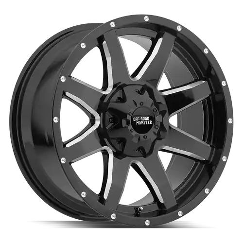 Affordable Off Road Monster M08 8x170 20x9 Gloss Black Milled