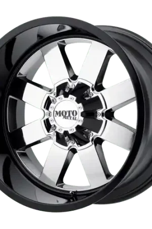 Moto Metal MO962 5X127/5X139.7 22X10 -18 PVD CENTER GLOSS BLACK LIP Free Returns