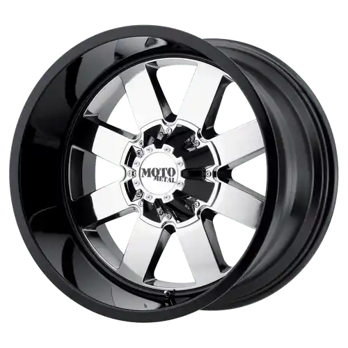 Moto Metal MO962 5X127/5X139.7 22X10 -18 PVD CENTER GLOSS BLACK LIP Free Returns