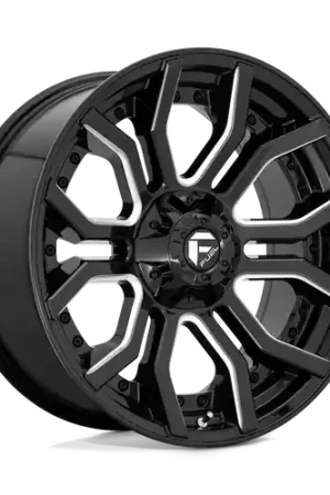 Affordable Fuel 1PC D711 RAGE 6X135/6X139.7 24X12 -44 GLOSS BLACK MILLED