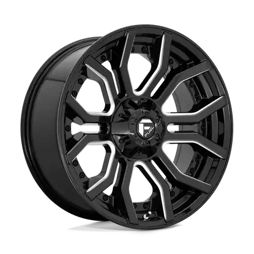 Affordable Fuel 1PC D711 RAGE 6X135/6X139.7 24X12 -44 GLOSS BLACK MILLED
