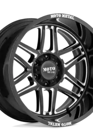 Moto Metal MO992 FOLSOM 5X127 20X12 -44 GLOSS BLACK MILLED Exclusive
