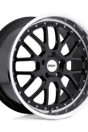 Free Shipping TSW VALENCIA 5X114.3 20X8.5 +40 GLOSS BLACK W/ MIRROR CUT LIP
