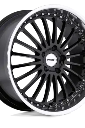 Exclusive Offer TSW SILVERSTONE 5X114.3 19X8 +40 GLOSS BLACK W/ MIRROR CUT LIP