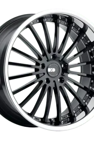 XO NEW YORK 5X120 22X10.5 +45 GLOSS BLACK W/ STAINLESS STEEL LIP Viral