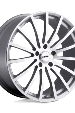 High Quality TSW MALLORY 5X120 18X8 +35 SILVER W/ MIRROR CUT FACE