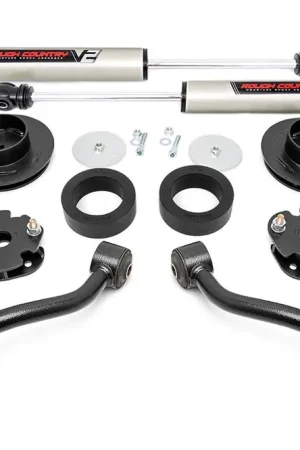Exclusive 3 Inch Dodge Bolt-On Lift Kit w/Rear V2 Shocks 12-23 RAM 1500 4WD Rough Country