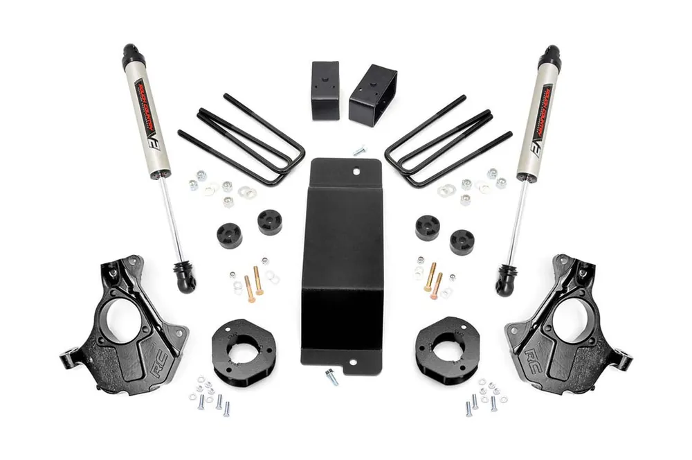 3.5 Inch Suspension Lift Knuckle Kit w/V2 Monotube 14-18 Silverado/Sierra 1500 4WD Aluminum & Stamped Steel Rough Country Trusted Brand