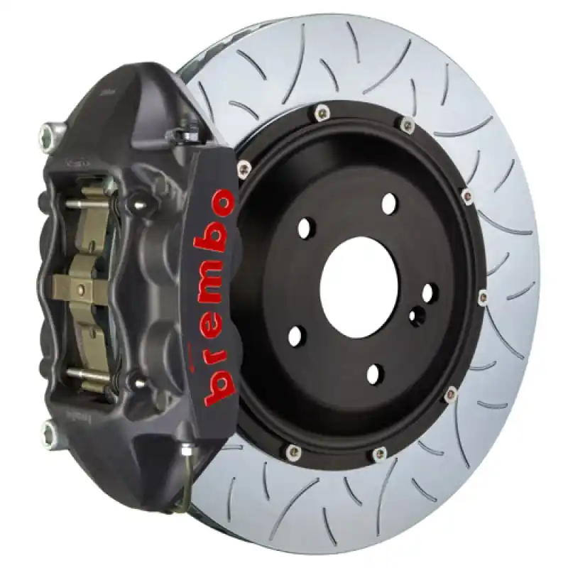 Brembo 06-13 Corvette Z06 Excl CC Brakes Rr GTS BBK 4Pist Cast 380x28 2pc Rotor Slot Type3-Black HA Limited Offer
