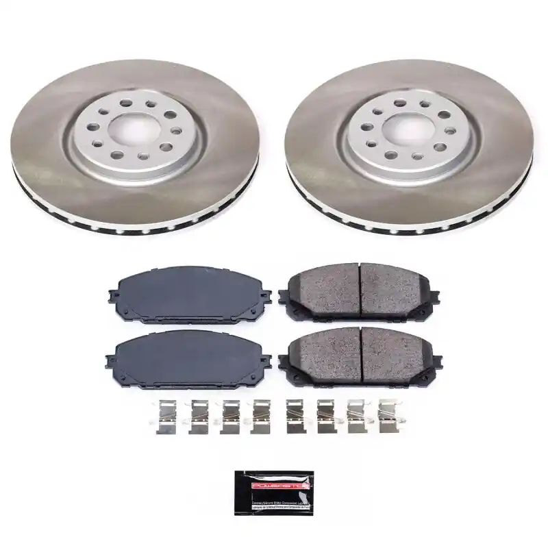 Power Stop 16-22 Jeep Cherokee Front Semi-Coated Rotor Kit Warranty Included