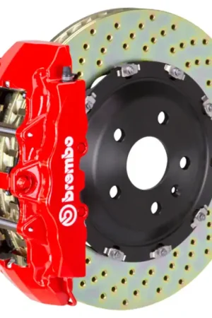 High Quality Brembo 03-09 Range Rover Front GT BBK 8 Piston Cast 380x34 2pc Rotor Drilled-Red