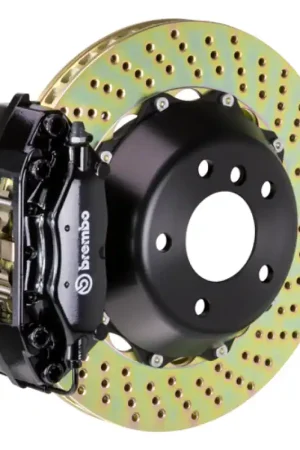 Best Price Brembo 06-12 325i/328i (Excl. xDrive) Rear GT BBK 4 Piston Cast 345x28 2pc Rotor Drilled-Black