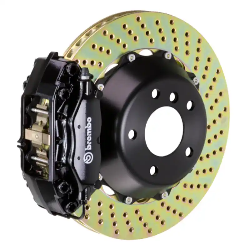 Best Price Brembo 06-12 325i/328i (Excl. xDrive) Rear GT BBK 4 Piston Cast 345x28 2pc Rotor Drilled-Black