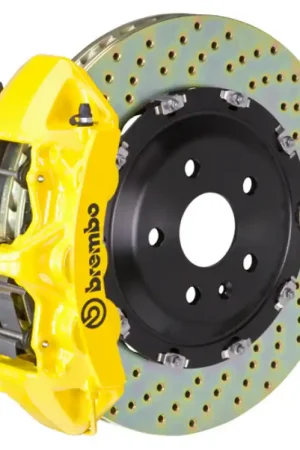 While Supplies Last Brembo 02-05 7-Series (Thru 3/5 Prod) Fr GT BBK 6Pis Cast 380x34 2pc Rotor Drilled-Yellow