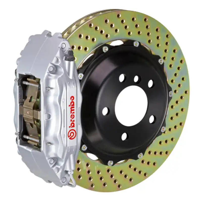 Brembo 03-06 G35 Sedan/Coupe/03-08 350Z Fr GT BBK 4 Pist Cast 2pc 332x32 2pc Rotor Drilled-Silver Instant Buy