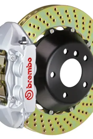 Direct From Manufacturer Brembo 08-15 Land Cruiser/LX570 Rear GT BBK 4 Piston Cast 380x28 2pc Rotor Drilled-Silver
