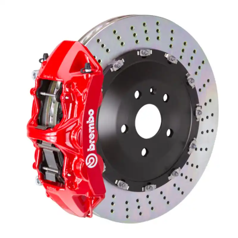 Brembo 01-04 Murcielago (L147) Front GT BBK 6 Piston Cast 405x34 2pc Rotor Drilled-Red Weekend Sale
