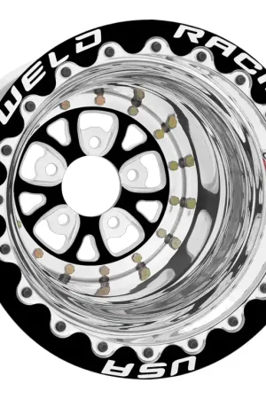Buy Online Weld V-Series 15x10 / 5x4.75 BP / 5in. BS Black Wheel - Black Double Beadlock MT