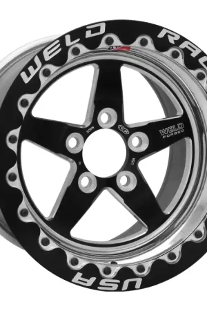 Certified Weld S71 15x9.33 / 5x5 BP / 7.5in. BS Black Wheel (Low Pad) - Black Single Beadlock MT