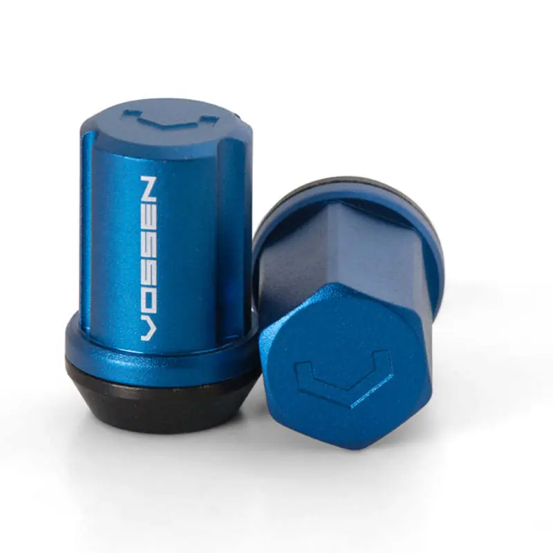 Bulk Order Vossen 35mm Lock Nut - 14x1.5 - 19mm Hex - Cone Seat - Blue (Set of 4)