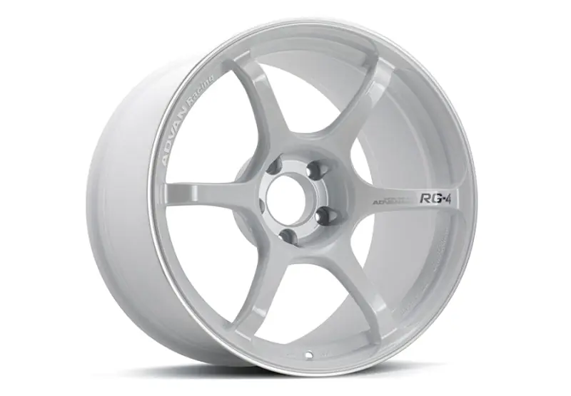 Big Sale Advan RG-4 18x9.5 +25 5x112 Racing White Metallic and Ring Wheel