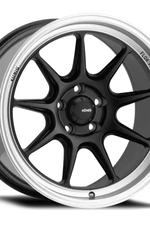 Konig Countergram 18x11B 5x114.3 ET15 Matte Black / Matte Machined Lip Direct From Manufacturer