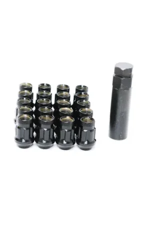 New Release Wheel Mate Muteki HR38 Open End Lug Nuts 12x1.25 Black Chrome / Red Ring