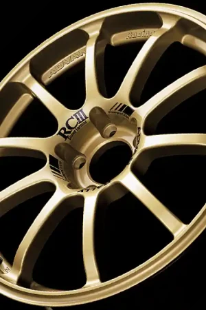 Advan RCIII 18x8.5 +38mm 5x114.3 Racing Gold Wheel Today Only