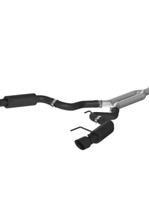 MBRP 15-19 Ford Mustang EcoBoost 2.3L Black 3in Cat Back Dual Split Rear Exit (Race Version) Fan Favorite