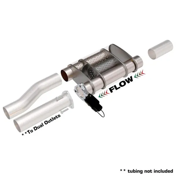 QTP 3in Weld-On 304SS Screamer Muffler w/Bolt-On QTEC Electric Cutout Final Sale