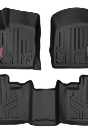 Heavy Duty Floor Mats Front/Rear-13-20 Jeep Grand Cherokee WK2 w/Factory Hook Style Floormat Connector Rough Country Big Sale