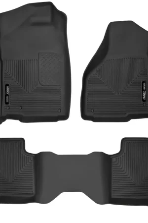 Final Sale Husky Liners 10-18 Dodge Ram 1500 Quad Cab X-Act Contour Front & Second Seat Floor Liners - Black