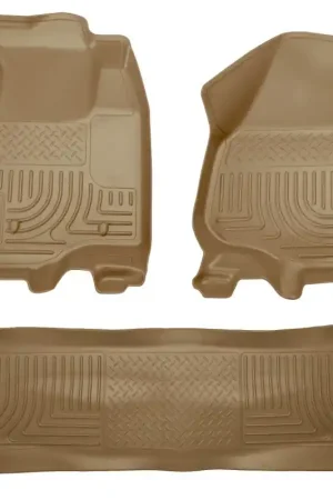 Limited Time Husky Liners 11-12 Ford SD Crew Cab WeatherBeater Combo Tan Floor Liners (w/o Manual Trans Case)