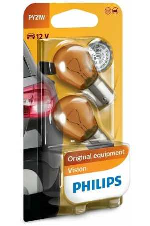 Discount Philips 12496B2 Vision Line 12V PY21W 21W Amber Tinted Bayonet Globes (Twin Pack)