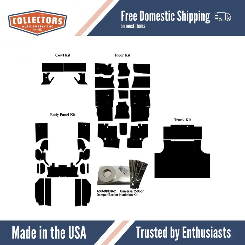 1965-1968 Plymouth Fury and Dodge 880 Insulation Sound Deadener Kit Convertible Top Pick
