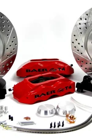 Baer Brakes 4261275HO-11 Baer Brakes 13" Track4 Front Brake Kit, Hugger Orange, Slot, ARP Studs Fan Favorite