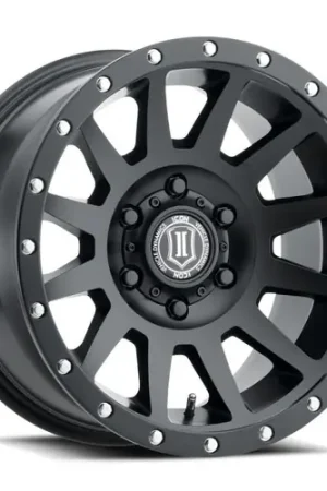 Handmade ICON Compression 17x8.5 6x135 6mm Offset 5in BS 87.1mm Bore Satin Black Wheel - 2017856350SB