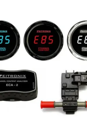 Zeitronix ECA2 V2 Ethanol Content Analyzer Kit with Sensor and E% Gauge - Red Display New Arrival