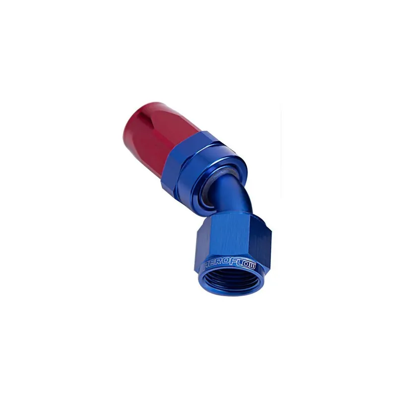 Super Sale Aeroflow -8AN Taper Series 45 Deg Hose End - Black