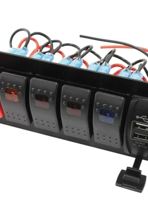 Aeroflow Switch Panel 2 x w/USB, Start & 4 x On/Off Switches Viral