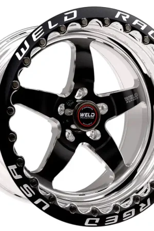 Cheap Weld S71 17x12 / 5x4.75 BP / 8.8in. BS Black Wheel (Medium Pad) - Black Single Beadlock MT | Graveyard Performance