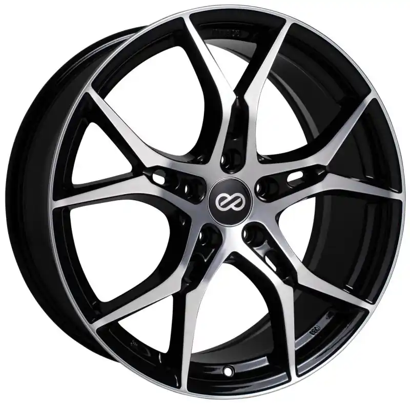 Trusted Brand Enkei Vulcan 19X8.0 45mm Offset 5x114.3 Bolt 72.6mm Bore Black Machined Wheel | Graveyard Performance